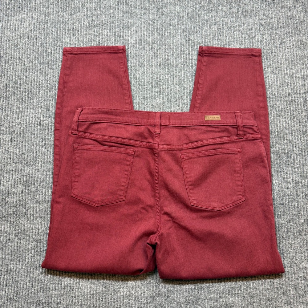 Lila Ryan Red Stretch Ankle Jeans Size 33 Slim Fit Casual Color‎ Pop Trendy - Picture 4 of 10